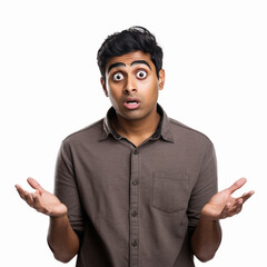 Indian man is reacting as if someone is asking a question - obrazy, fototapety, plakaty