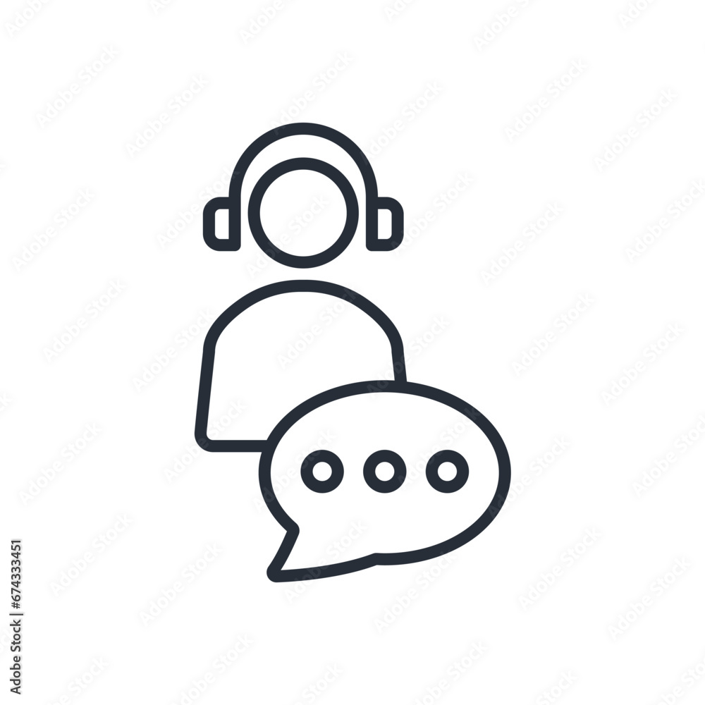 Poster customer service icon. vector.editable stroke.linear style sign for use web design,logo.symbol illus