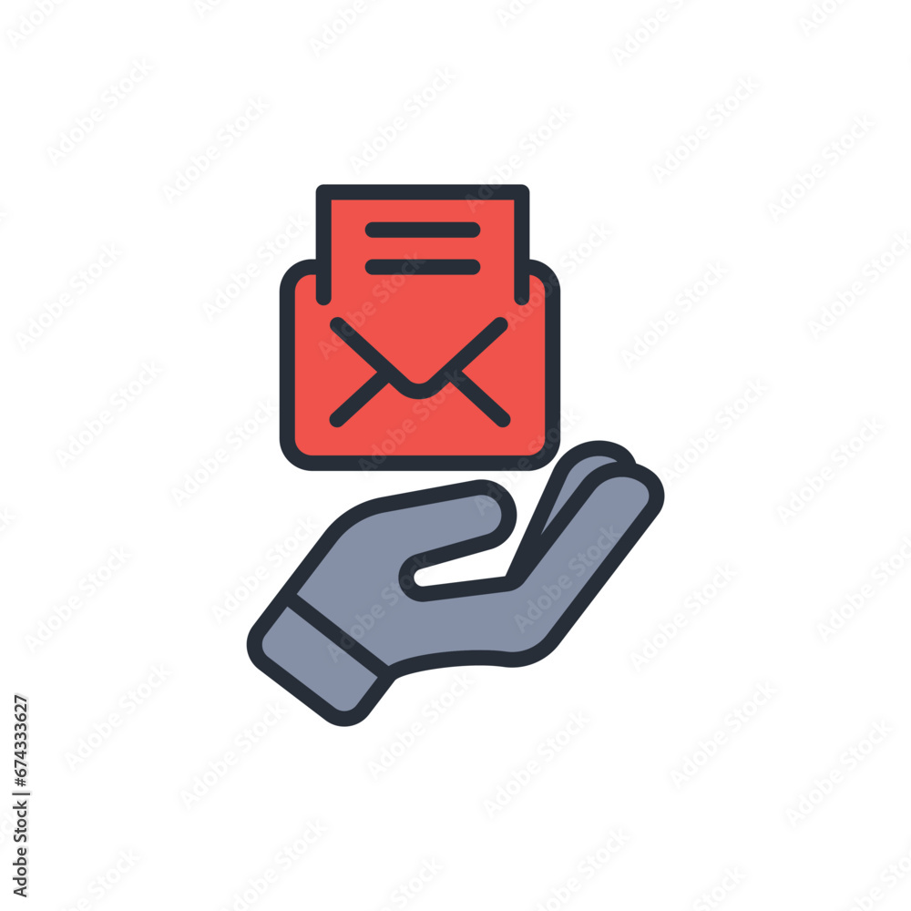 Poster email icon. vector.editable stroke.linear style sign for use web design,logo.symbol illustration.