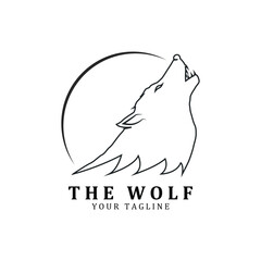Wolf or head wolf Logo vector icon illuatration design