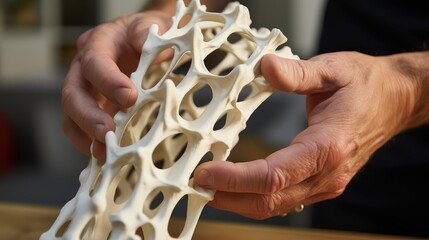 plastic 3d printed bones illustration human bone, equipment medicine, surgery dimensional plastic 3d printed bones - obrazy, fototapety, plakaty