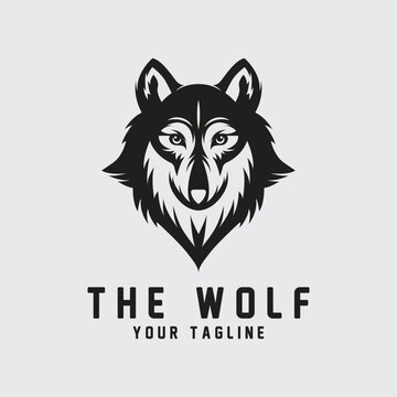 Wolf or head wolf Logo vector icon illuatration design