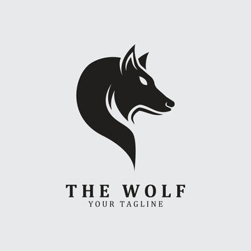 Wolf or head wolf Logo vector icon illuatration design