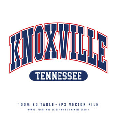 Knoxville text effect vector. Editable college t-shirt design printable text effect vector	
 - obrazy, fototapety, plakaty