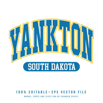 Yankton text effect vector. Editable college t-shirt design printable text effect vector	

