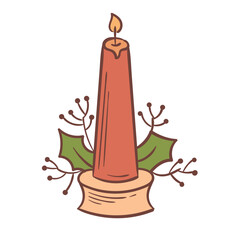 Christmas Candle Illustration Set