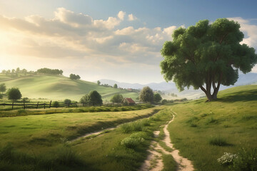 landscape with trees