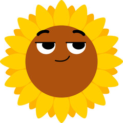 Sunflower Face Looking Right Know Something