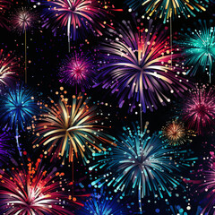 Fototapeta na wymiar fantasy fireworks postcard background