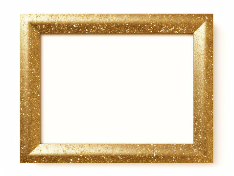 golden frame for photo, invitation, rectangular