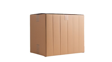 brown cardboard box transparent, white background, isolate, png