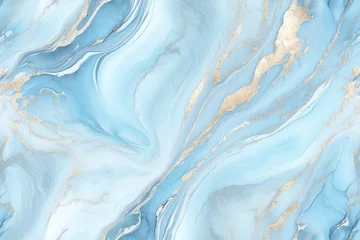 Afwasbaar fotobehang  青色と大理石のアブストラクト背景 © michiyo