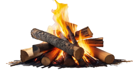 fire in a fireplace transparent, white background, isolate, png