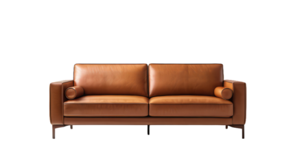 leather sofa transparent, white background, isolate, png