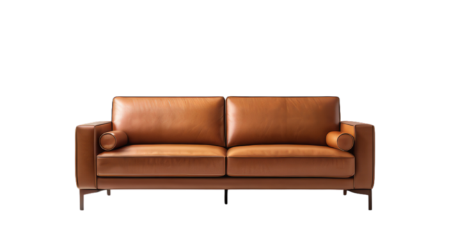 leather sofa transparent, white background, isolate, png