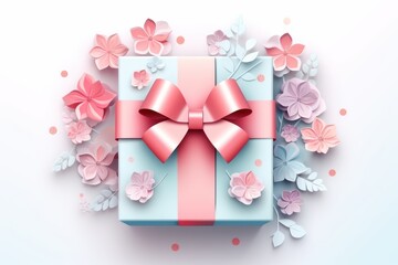Pastel Gift Box on White Background A Delightful Gift-Giving Essential, ai generated