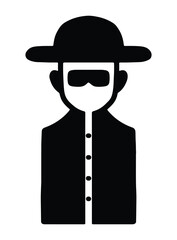 Detective Agent Silhouette Vector