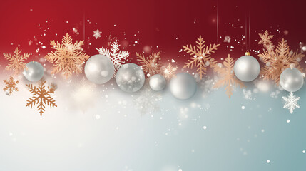 Realistic modern white merry christmas and happy new year banner  simple design