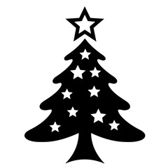 Christmas Tree silhouette vector illustration, Christmas Day, Christmas Eve