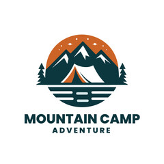 Exploring Camping mountain logo design outdoor illustration  