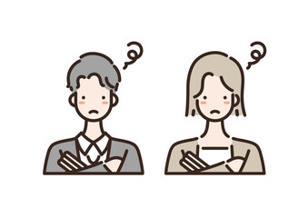 ビジネスピープルのイラスト 不満 悩み 困り 焦り
