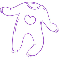 Baby Bodysuit Doodle Art PNG Transparent Background