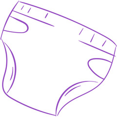 Obraz premium Baby Diaper Doodle Art PNG Transparent Background