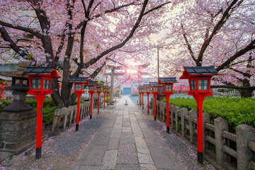 Kyoto, Japan - March 31 2023: Rokusonno shrine built in 963, enshrines MInamota no Tsunemoto the...