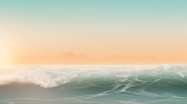 Abstract of marine and sea for background template. Fresh, cheerful, and relaxing summer concept. Positive and healthy tones to the background or wallpaper. Generative Ai