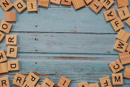 wooden alphabet blocks with negatif space