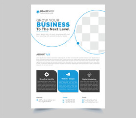 Corporate Business Flyer poster pamphlet brochure cover design layout background, two colors scheme, vector template in A4 size