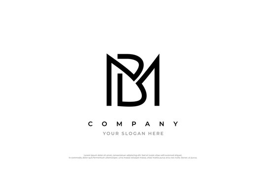 Initial Letter MB Logo or BM Monogram Logo Design