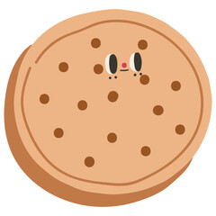 Cute biscuit character flat illustration