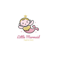 little mermaid baby logo