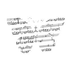 Fototapeta premium Butterfly silhouette with music vintage decoration scrapbook element isolated on white background.