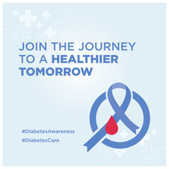 World Diabetes Day. Diabetes Awareness Social Media Design Post Template Vector 