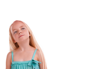 Thinking, face and girl child brainstorming idea on isolated, transparent or png background. Why, questions and curious kid model with solution, development or planning, problem solving or guess pose