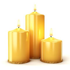 candles on a white  background