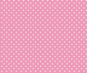 White small polka dots isolated on a light pastel pink background Seamless pattern