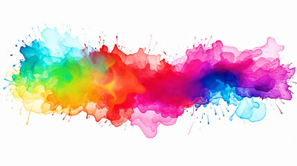 Colorful paint splatter on isolated white background - ai generative