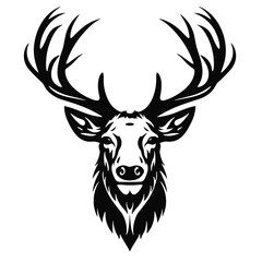 Naklejka premium Reindeer silhouette vector illustration, Christmas Day, Christmas Eve