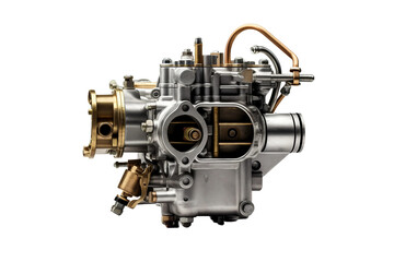 Precision Motorcycle Carburetor Isolated on Transparent Background