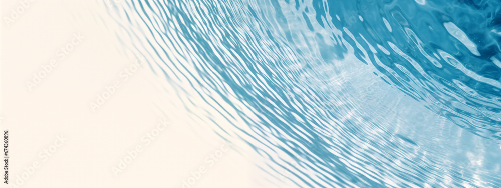 Poster abstract blue water ripple panoramic background with copy space for your text or image. high quality