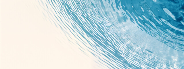 Obraz premium Abstract blue water ripple panoramic background with copy space for your text or image. High quality photo