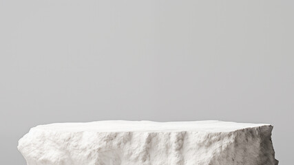 White stone pedestal on gray background. Perfect for display product and montage. High quality photo - Powered by Adobe