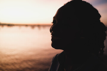 Fototapeta premium silhouette of woman