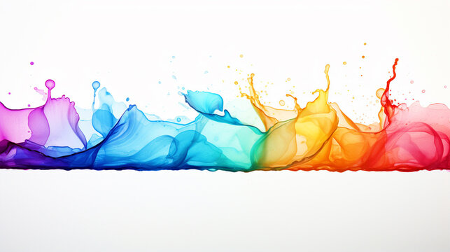 Colorful paint splatter on isolated white background - ai generative