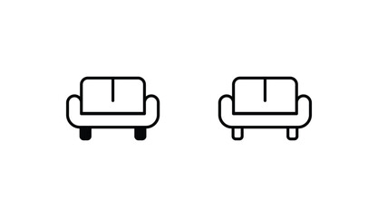  Sofa icon design with white background stock illustration