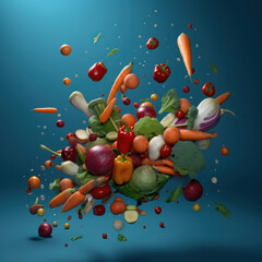 Obraz na płótnie Canvas various type vegetables explosion