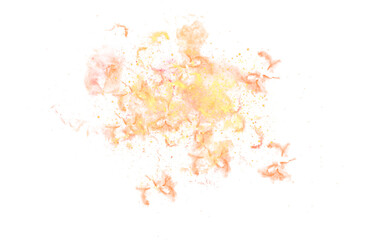 Obraz premium gold and orange galaxy watercolor stars splashes transparent